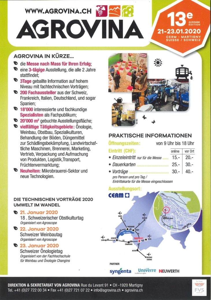 Flyer Agrovina 2020 Deutsch
