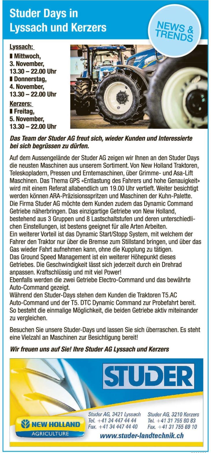 Inhalt Studer Days
