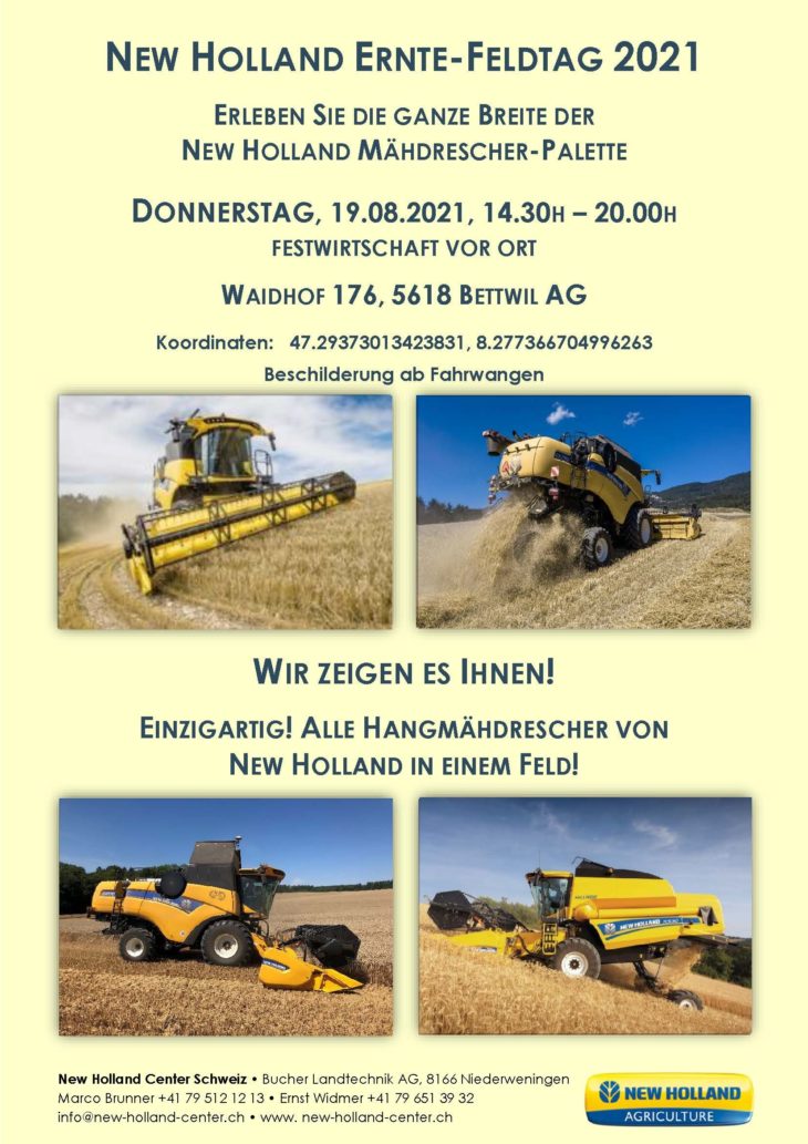 New Holland Ernte Feldtag 2021 19 08 14 30 20 00H
